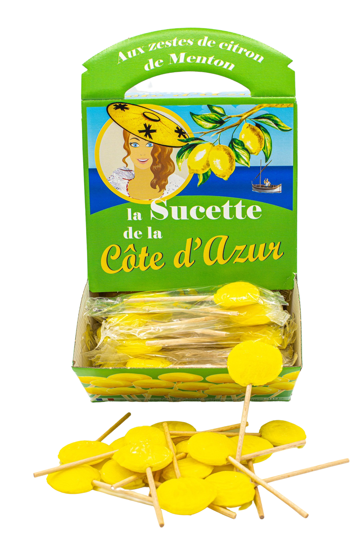 sucette aux zestes de citron de Menton -Une gourmandise artisanale aux saveurs méditerranéennes