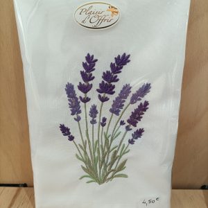 serviette coton - brins- lavande